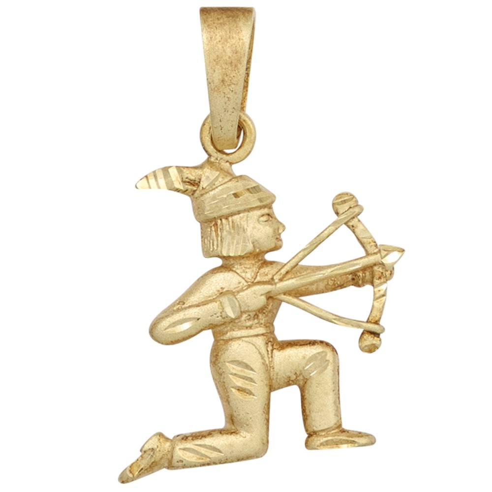Anhänger Sternzeichen Schütze 925 Sterlingsilber vergoldet matt