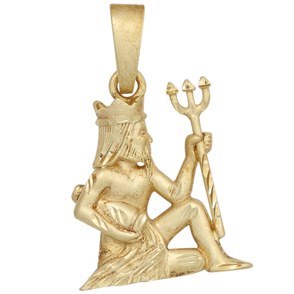 Anhänger Sternzeichen Wassermann 925 Sterlingsilber vergoldet matt