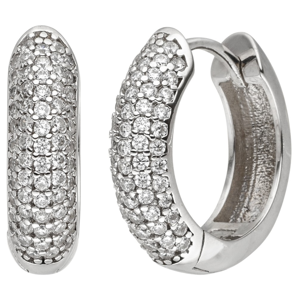 Creolen 925 Sterlingsilber 130 Zirkonia Ohrringe Silbercreolen Silberohrringe