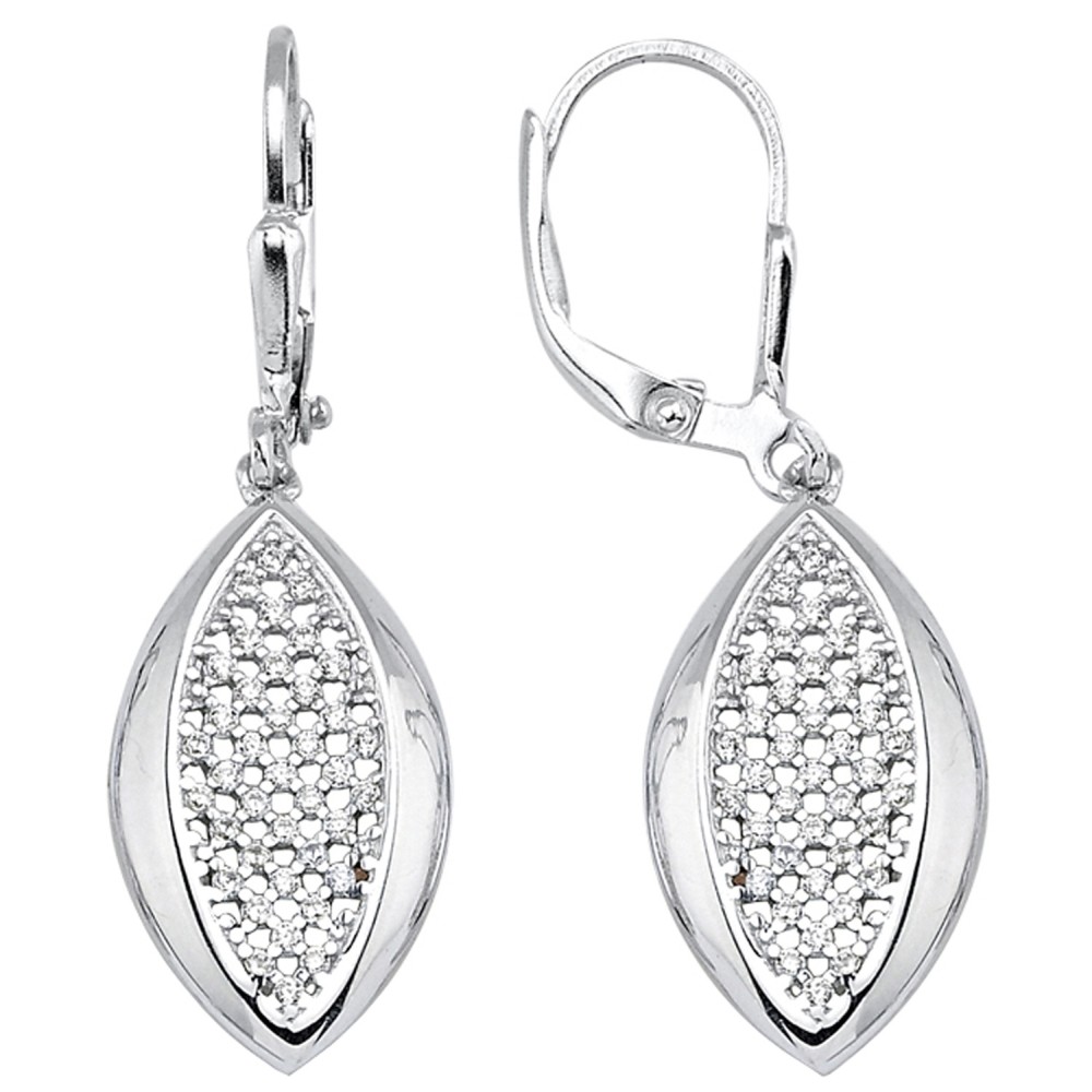 Ohrhänger 925 Sterlingsilber 78 Zirkonia Ohrringe Boutons Silberohrringe