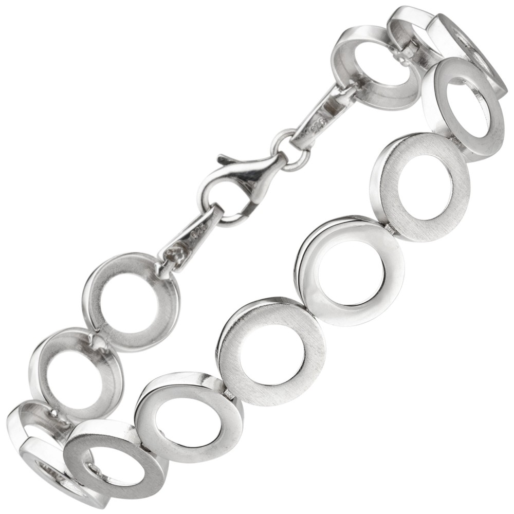 Armband 925 Sterlingsilber matt 19cm Silberarmband