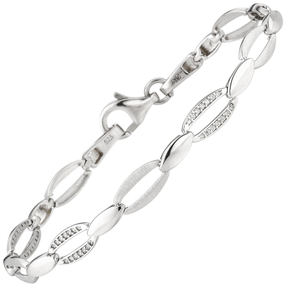 Armband 925 Sterlingsilber 56 Zirkonia 18,5cm Silberarmband