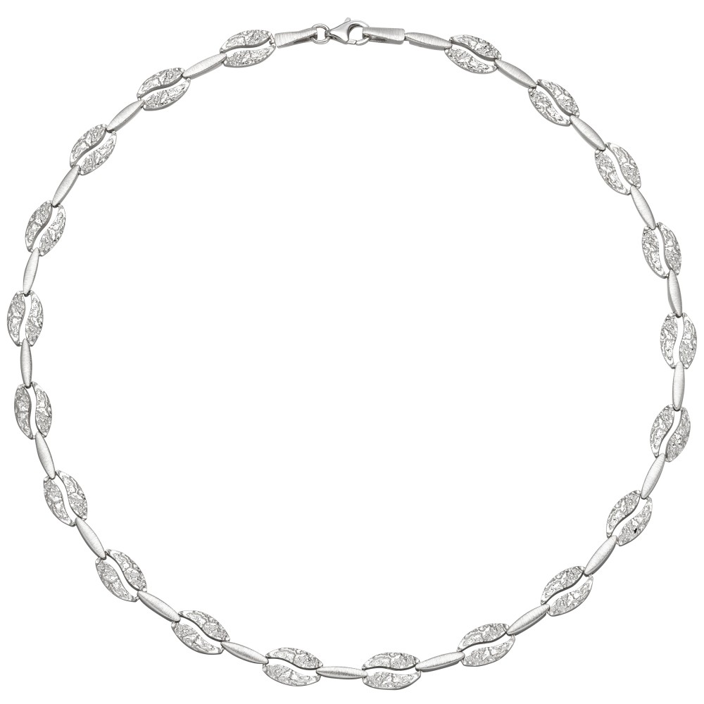 Collier Halskette 925 Sterlingsilber gehämmert 45cm Kette Silberkette