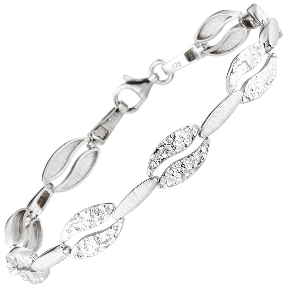 Armband 925 Sterlingsilber gehämmert 19cm Silberarmband