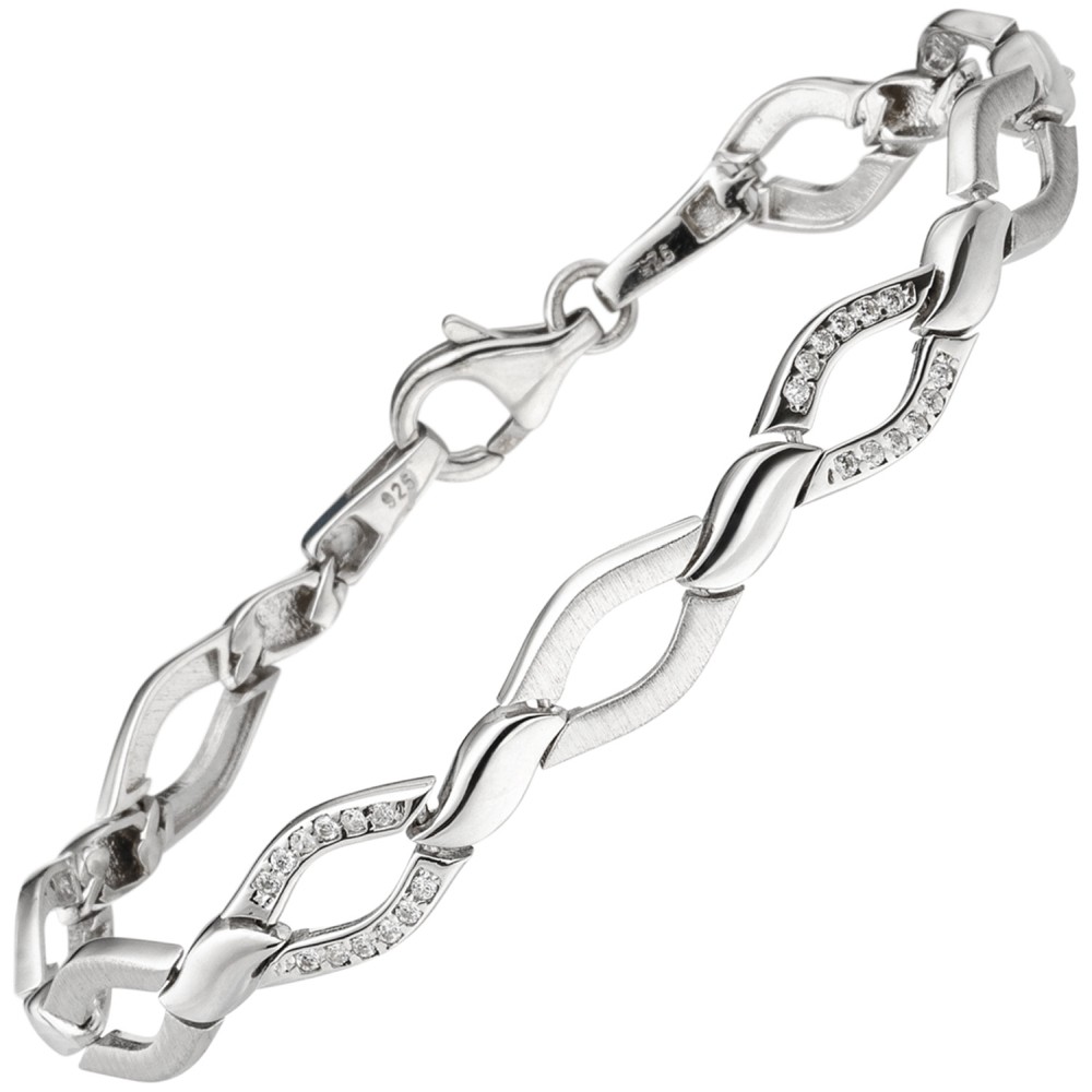 Armband 925 Sterlingsilber 48 Zirkonia 19cm Silberarmband