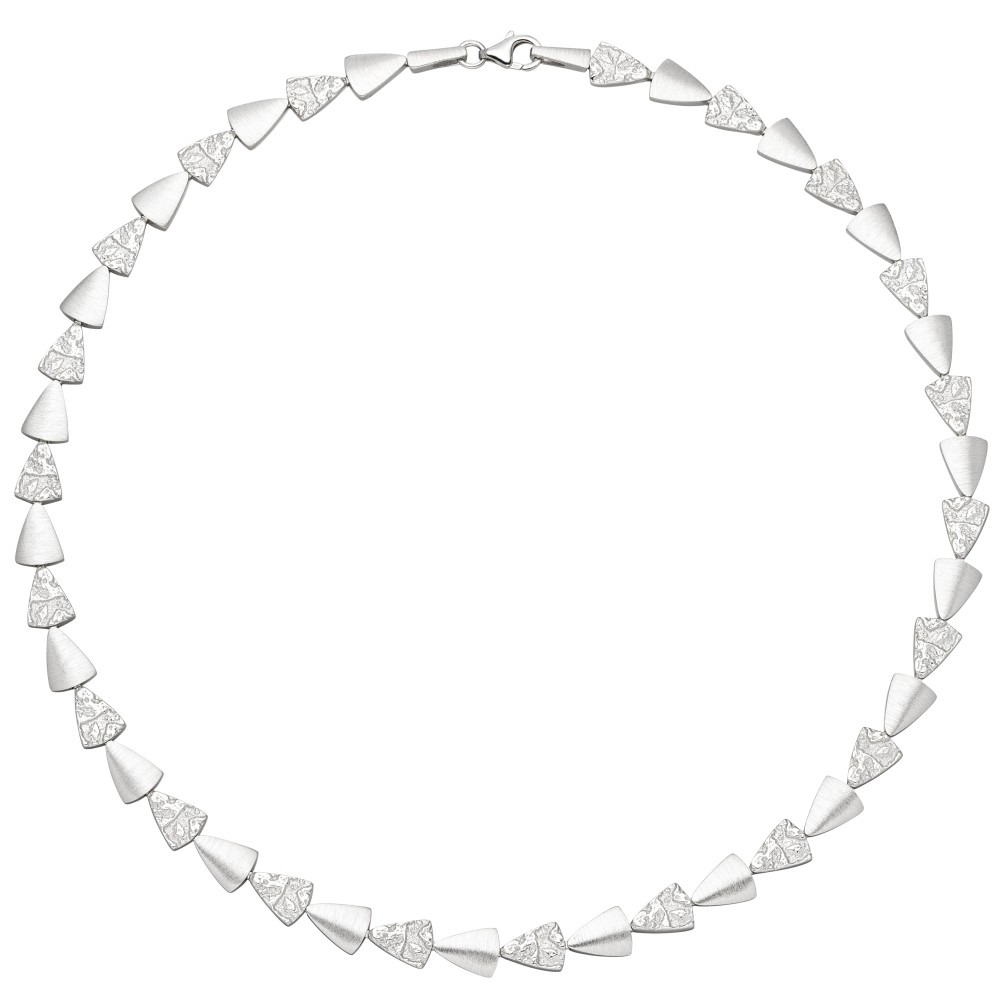 Collier Halskette 925 Sterlingsilber gehämmert 45cm Kette Silberkette