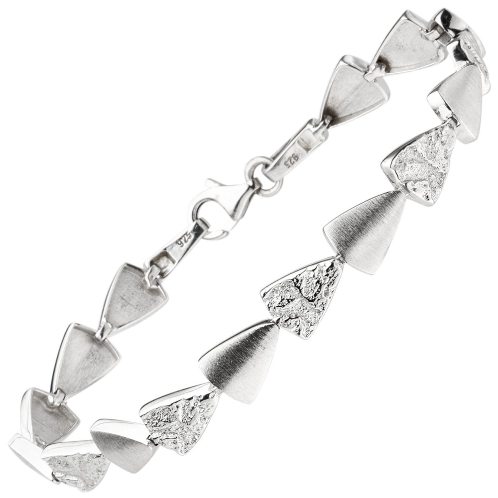 Armband 925 Sterlingsilber gehämmert 19cm Silberarmband