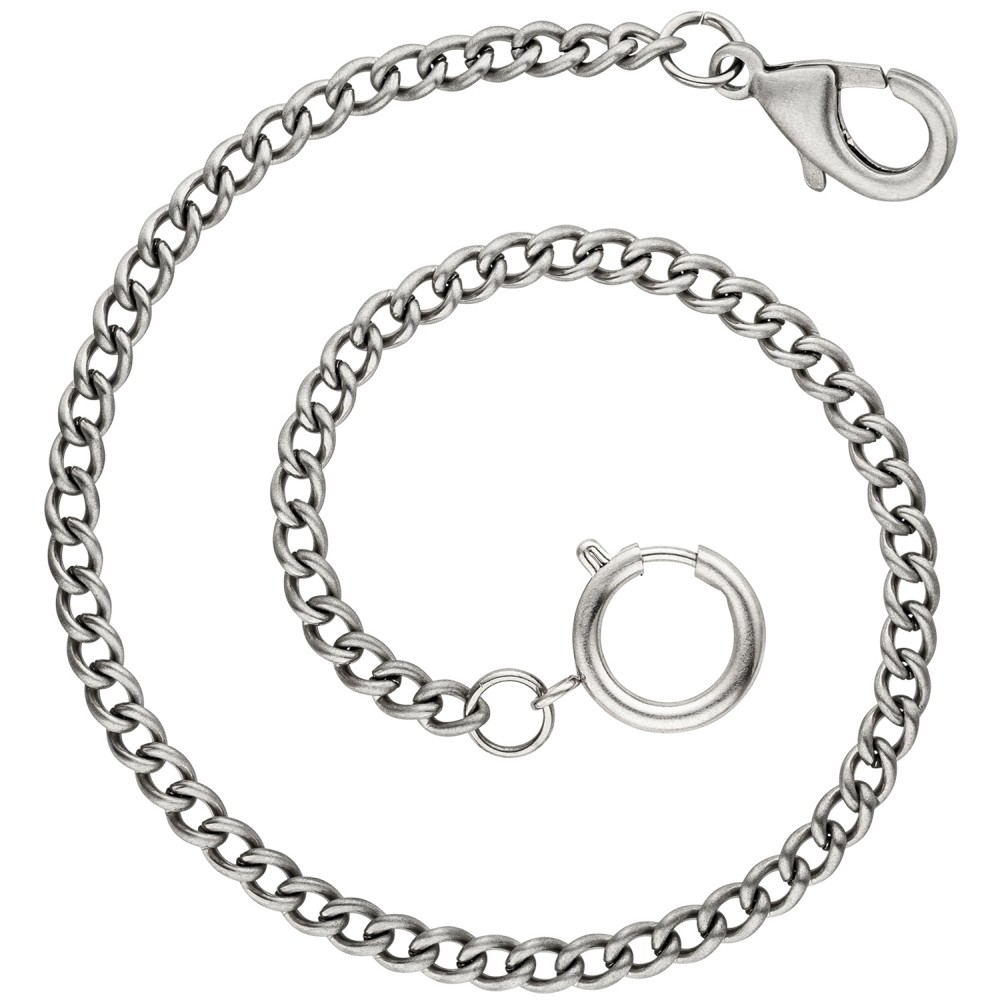 Taschenuhrkette Uhrenkette Edelstahl matt 5,1mm 36cm