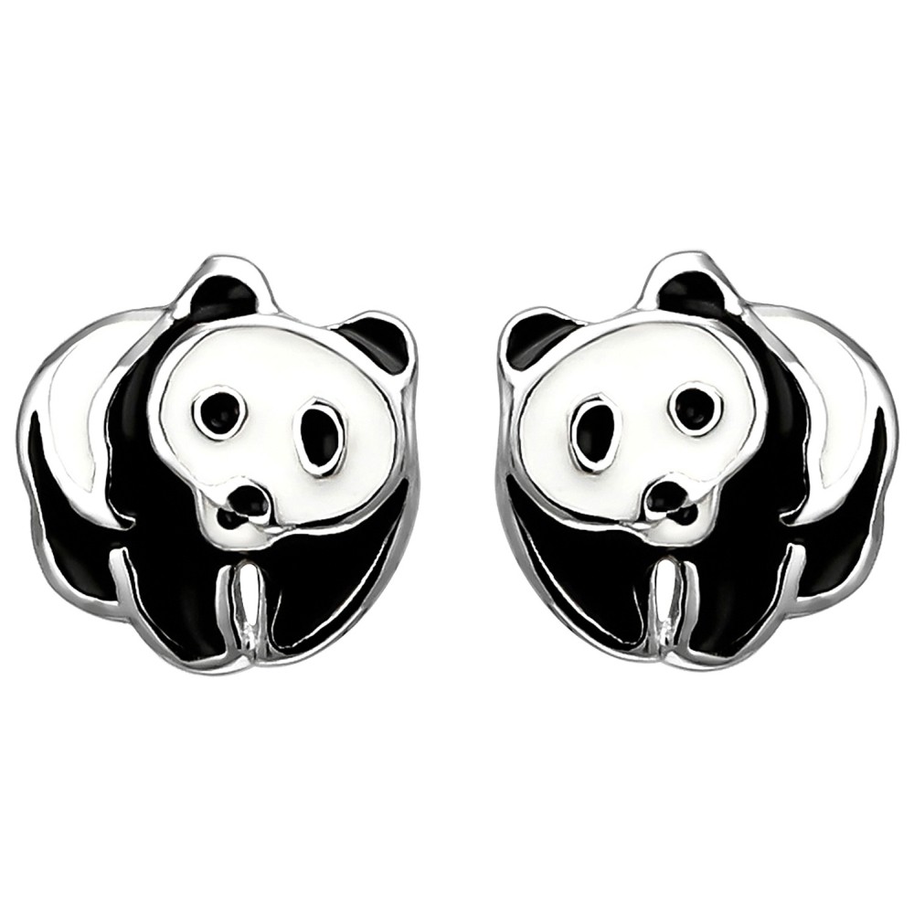 Kinder Ohrstecker Panda 925 Sterlingsilber Ohrringe Silberohrringe