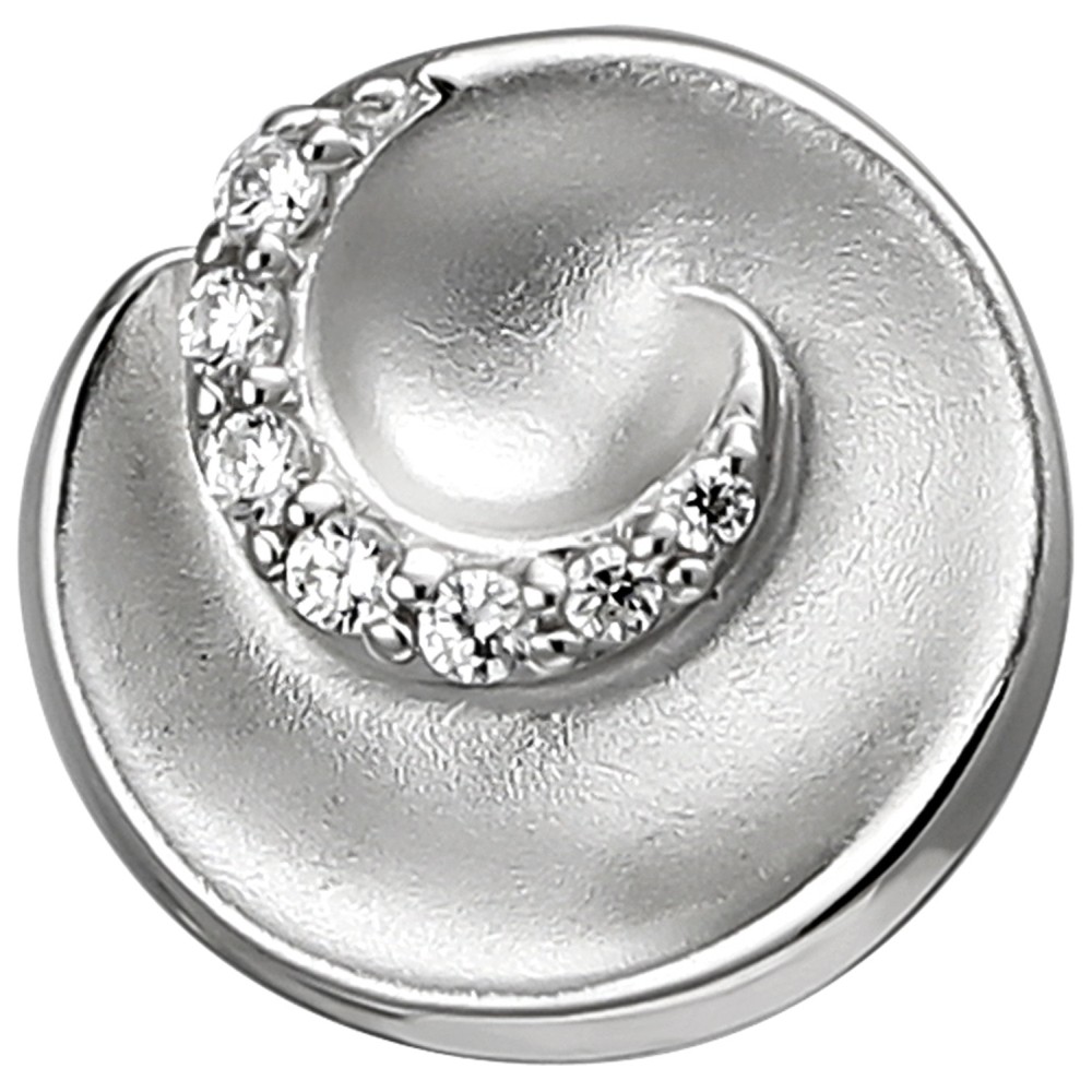 Anhänger 925 Sterlingsilber matt 7 Zirkonia Silberanhänger