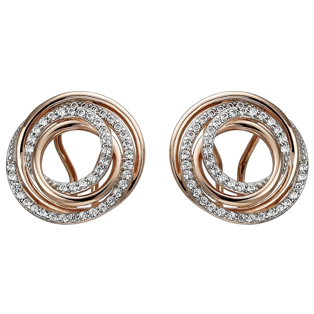 Ohrstecker 925 Sterlingsilber rotgold vergoldet 92 Zirkonia Ohrringe