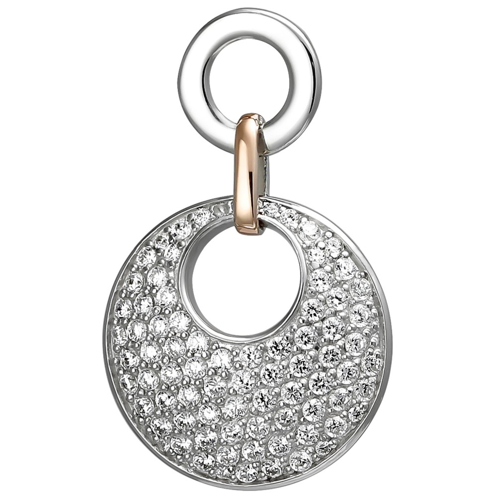 Anhänger 925 Sterlingsilber bicolor vergoldet 80 Zirkonia Silberanhänger