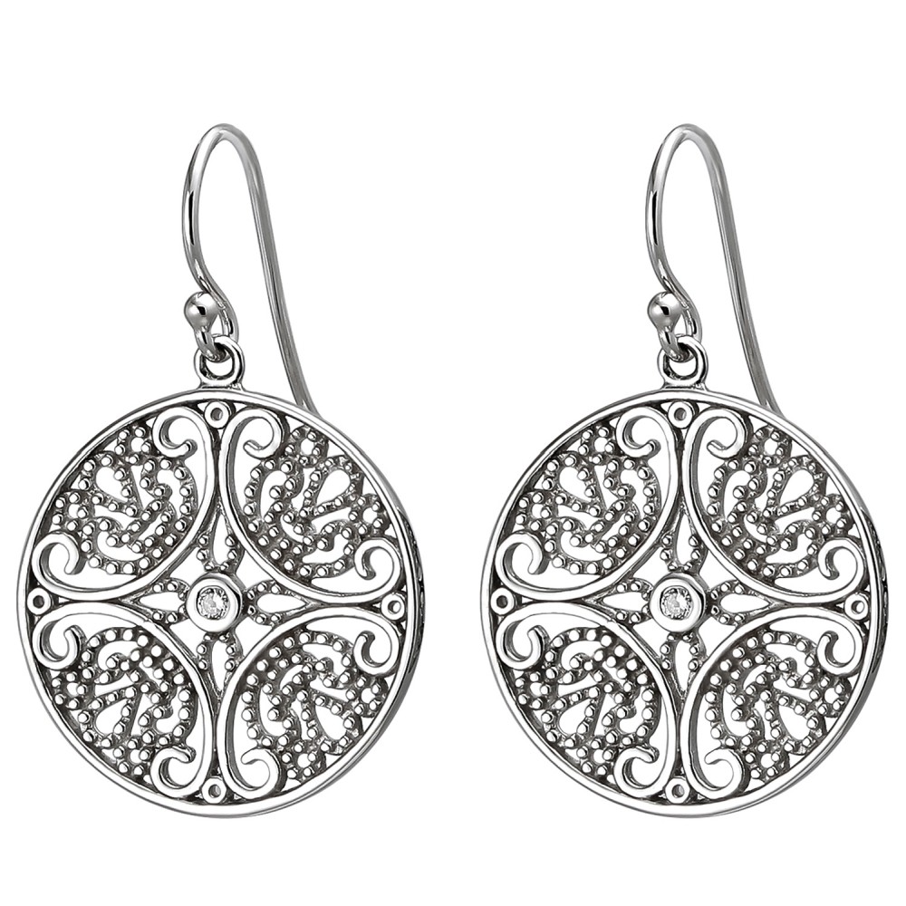 Ohrhänger 925 Sterlingsilber 2 Zirkonia Ohrringe Silberohrringe