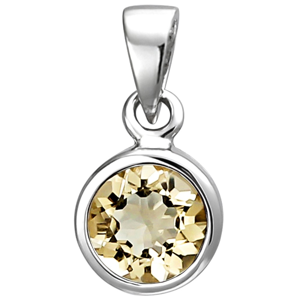 Anhänger 925 Sterlingsilber 1 Citrin gelb