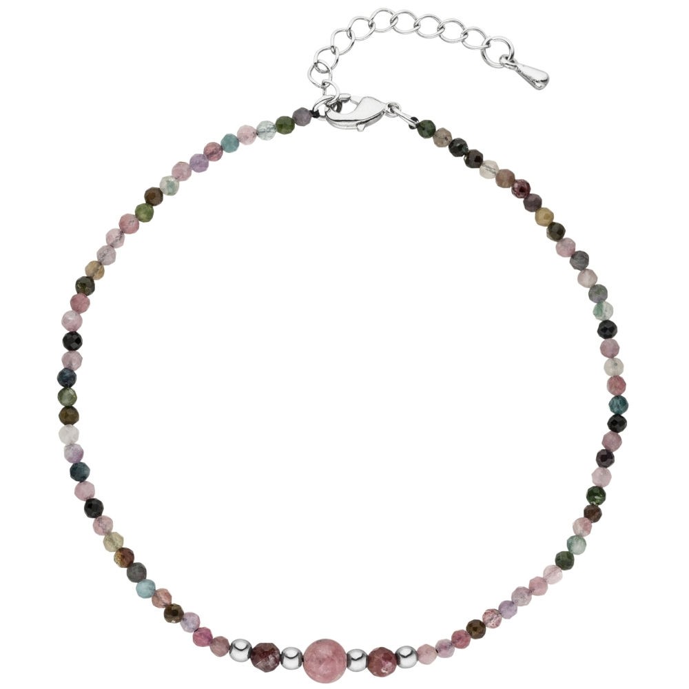 Fußkettchen Fußkette Turmalin mit Hematin 26cm