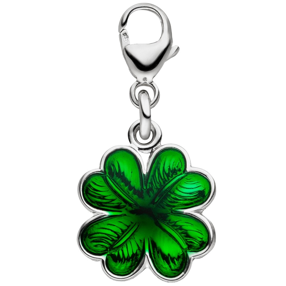Anhänger Charm Kleeblatt 925 Sterling Silber