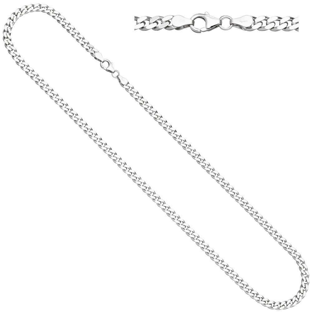 Panzerkette 925 Sterlingsilber 50cm Kette Halskette Silberkette Karabiner