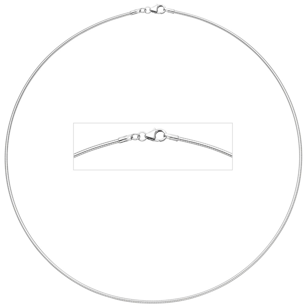 Halsreif 925 Sterlingsilber 1,1mm 38cm Silberkette Karabiner