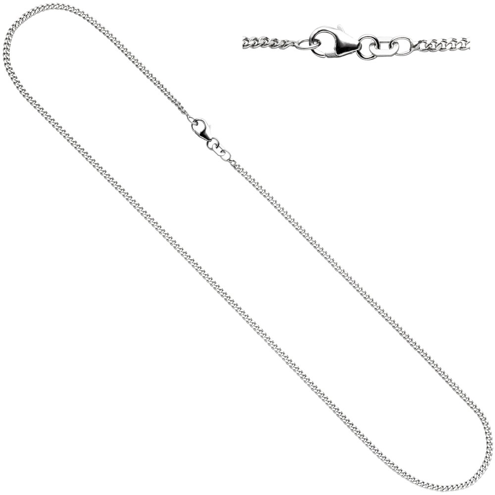Panzerkette 925 Silber 1,7mm 45cm Kette Halskette Silberkette Karabiner