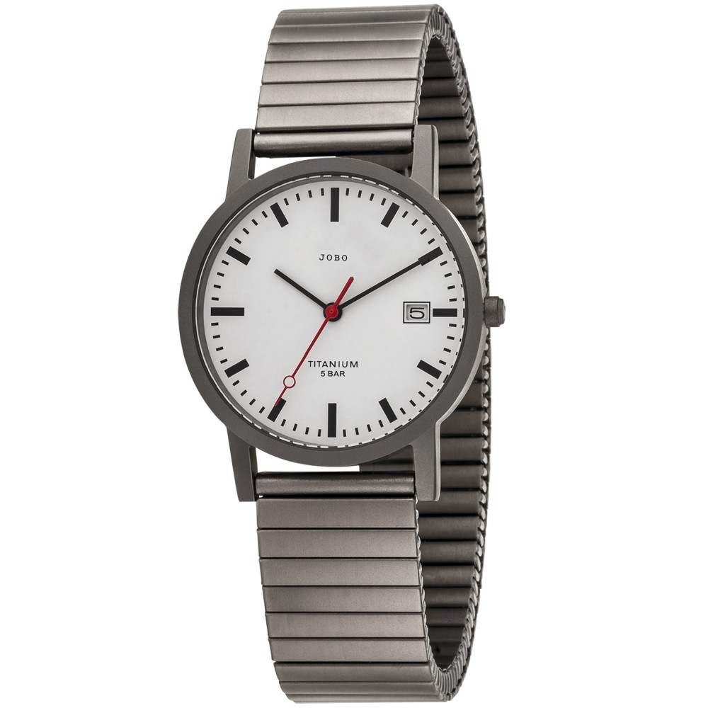 Herren Armbanduhr Quarz Analog Titan Flexband mit Datum