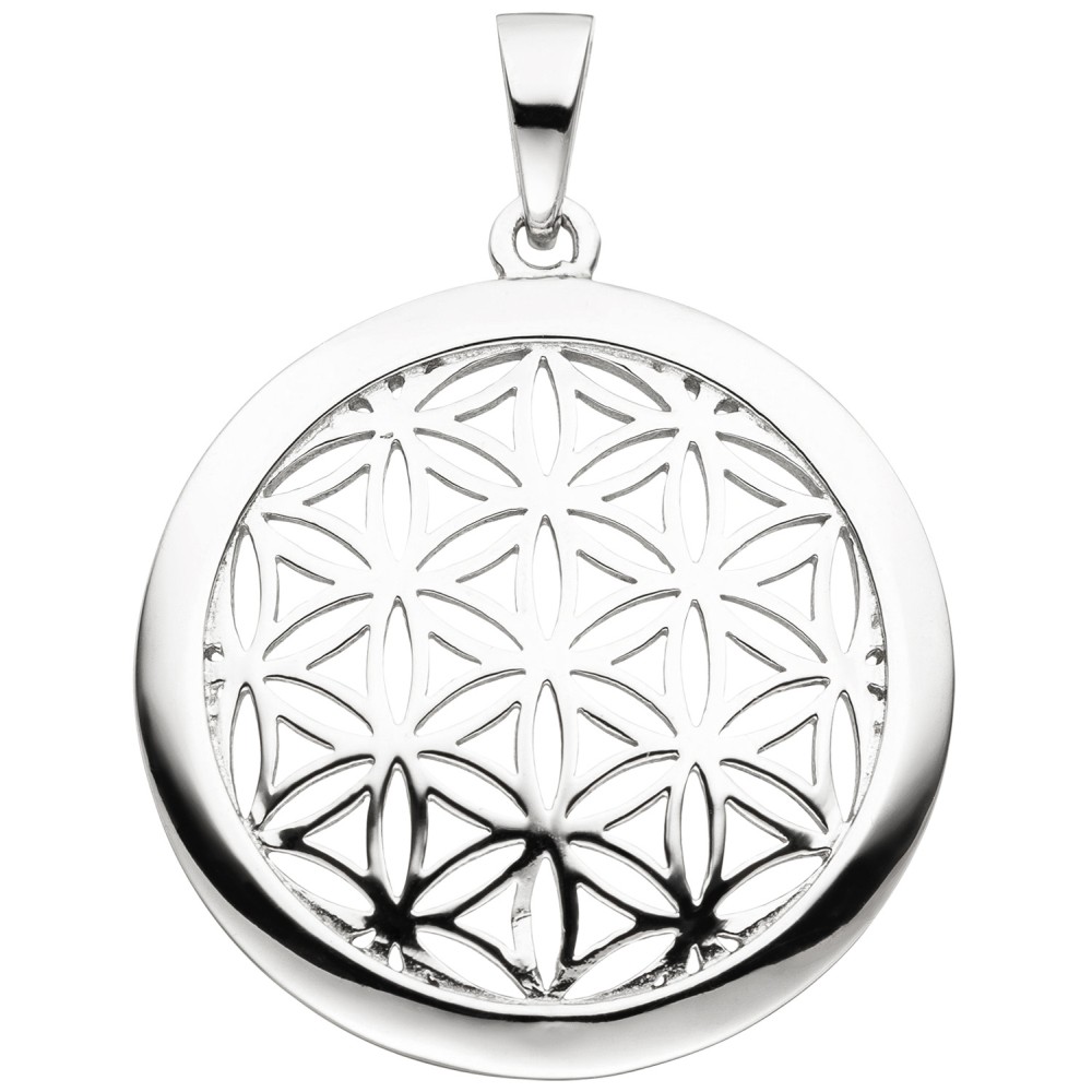 Anhänger Blume des Lebens rund 925 Sterlingsilber