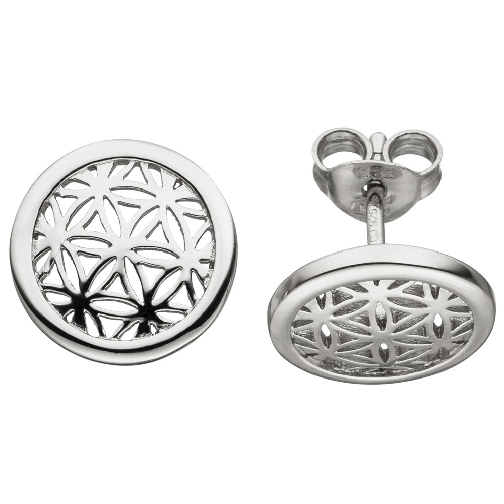 Ohrstecker blume des Lebens 925 Sterlingsilber Ohrringe Silberohrringe
