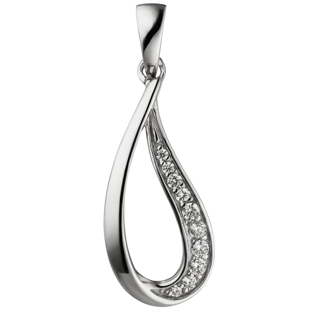 Anhänger Tropfen 925 Sterlingsilber 10 Zirkonia
