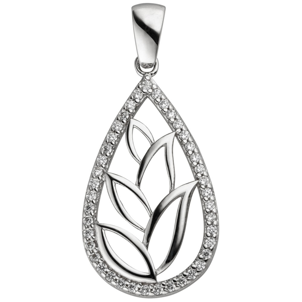 Anhänger Tropfen 925 Sterlingsilber 41 Zirkonia Silberanhänger