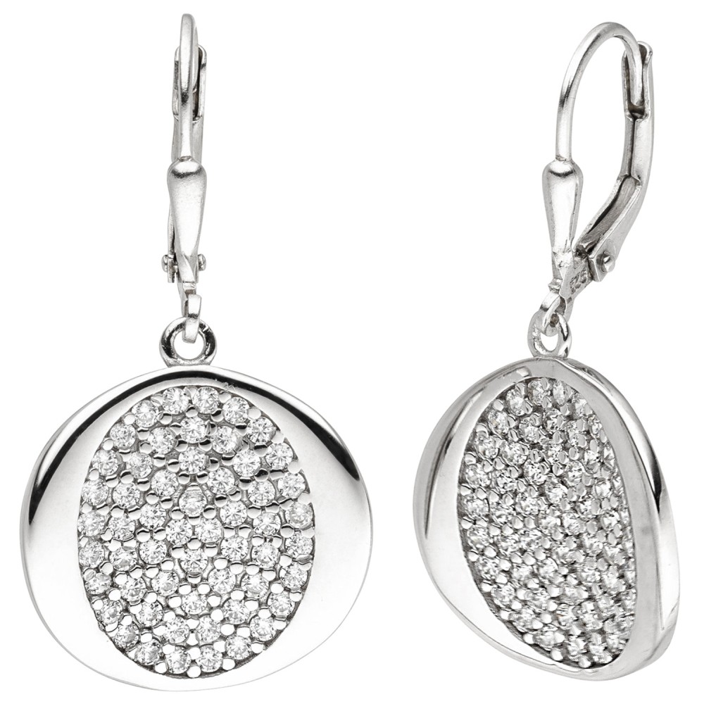 Ohrhänger 925 Sterlingsilber 110 Zirkonia Ohrringe Boutons Silberohrringe