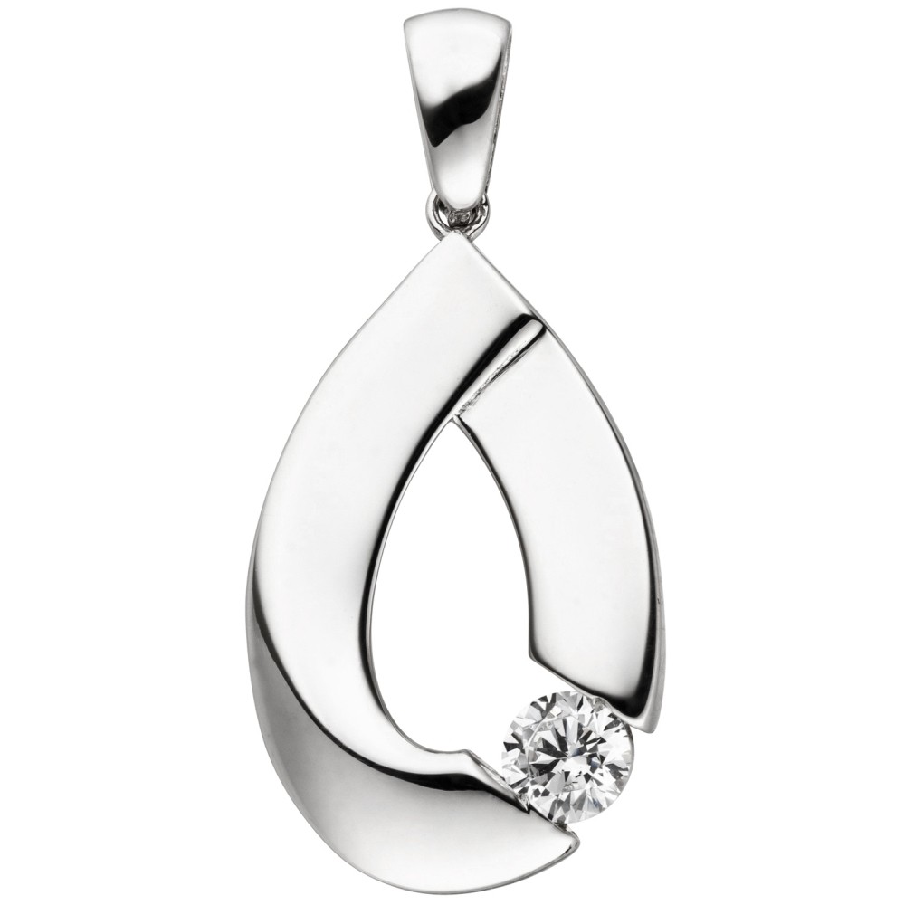 Anhänger Tropfen 925 Sterlingsilber 1 Zirkonia Silberanhänger