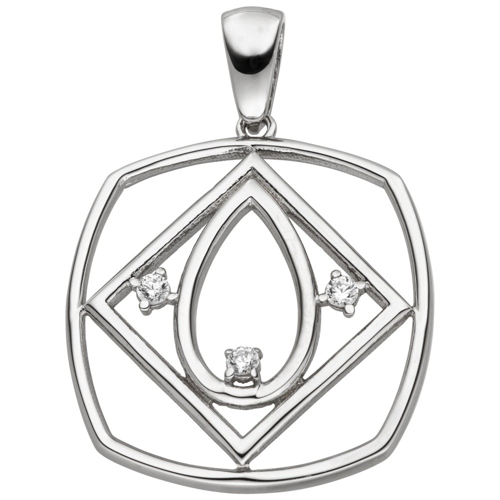 Anhänger 925 Sterlingsilber 3 Zirkonia Silberanhänger