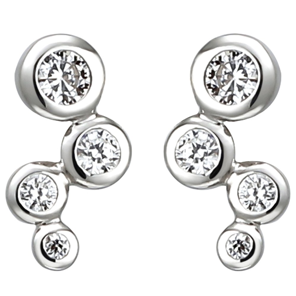 Ohrstecker 925 Sterlingsilber 8 Zirkonia Ohrringe Silberohrringe