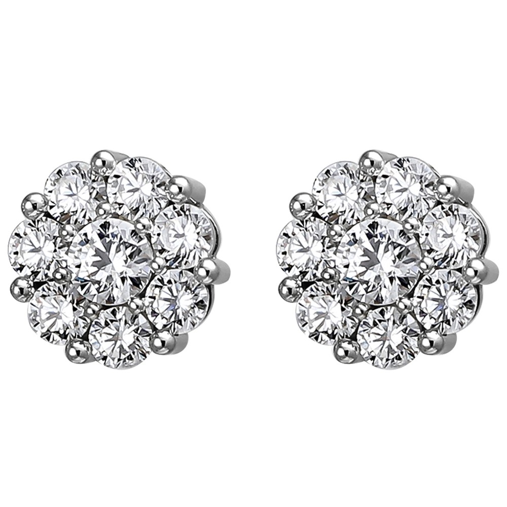 Ohrstecker 925 Sterlingsilber 16 Zirkonia Ohrringe Silberohrringe