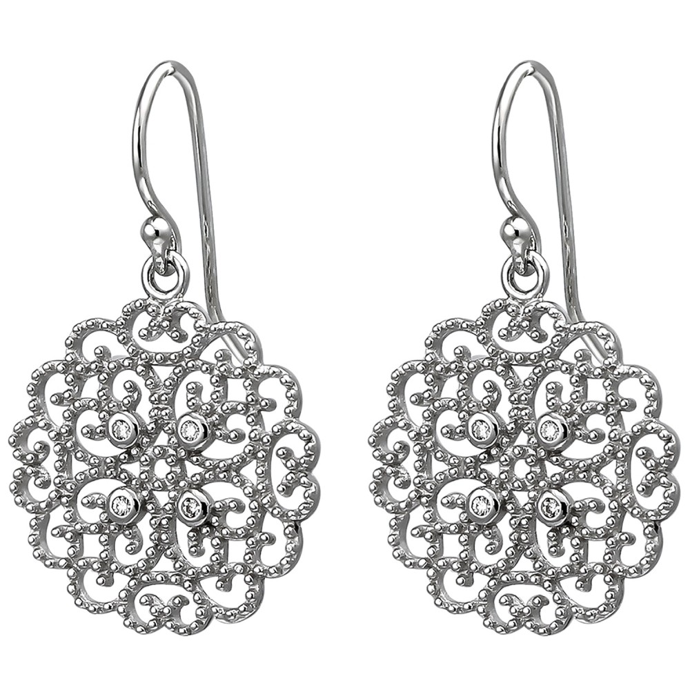 Ohrhänger 925 Sterlingsilber 8 Zirkonia Ohrringe Silberohrringe