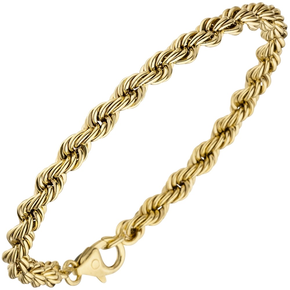 Kordelarmband 585 Gold Gelbgold 19 cm