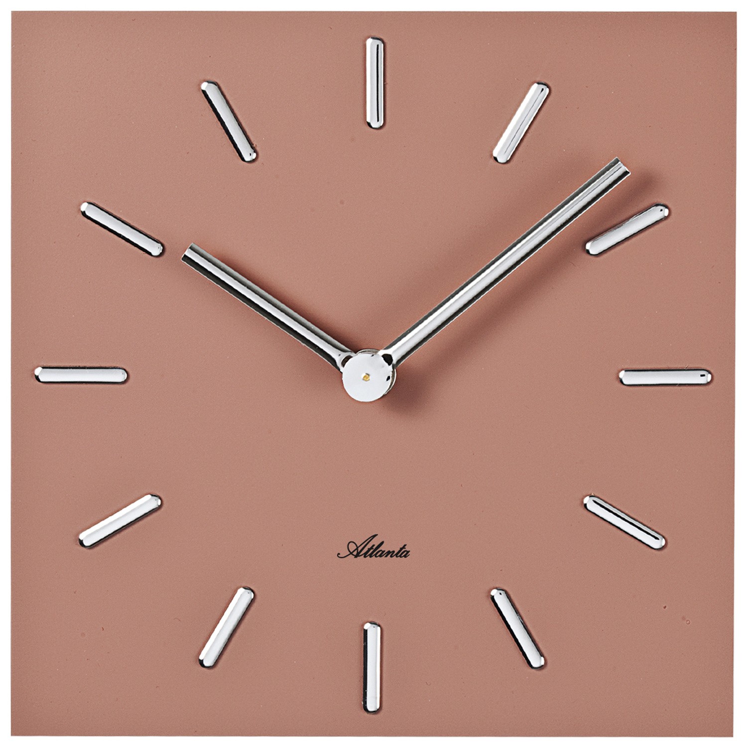 Atlanta Wanduhr Quarz analog altrosa eckig viereckig