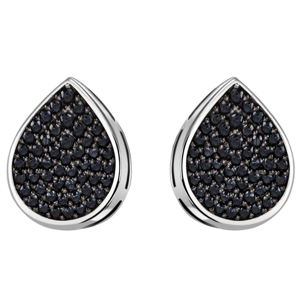 Ohrstecker Tropfen 925 Sterling Silber 56 Zirkonia schwarz
