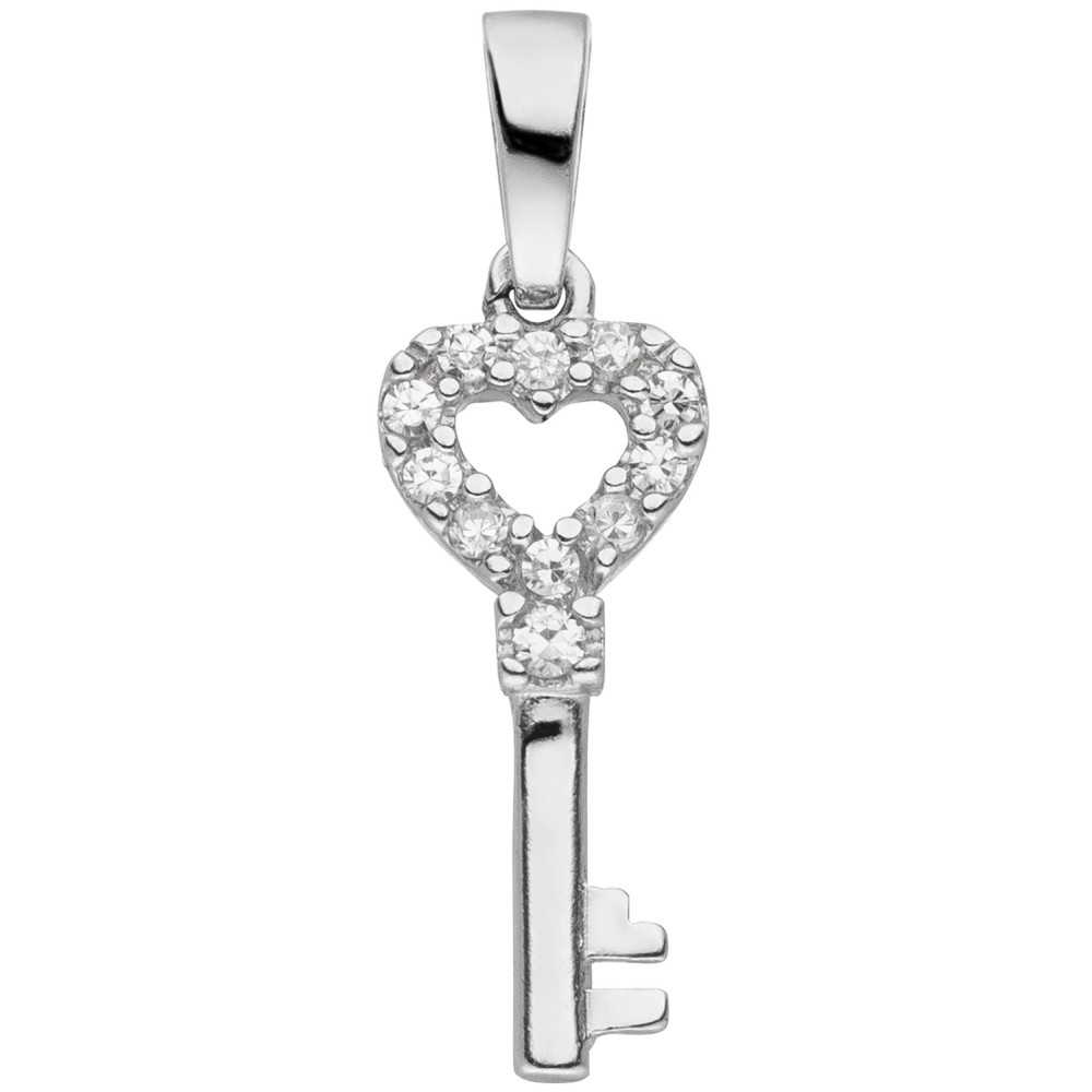 Anhänger Schlüssel 925 Sterling Silber 11 Zirkonia