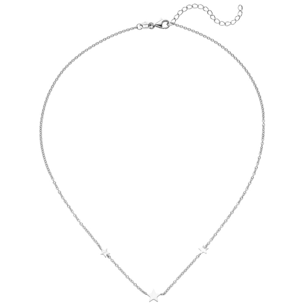 Collier Halskette mit Anhängern Sterne 925 Sterling Silber 43 cm