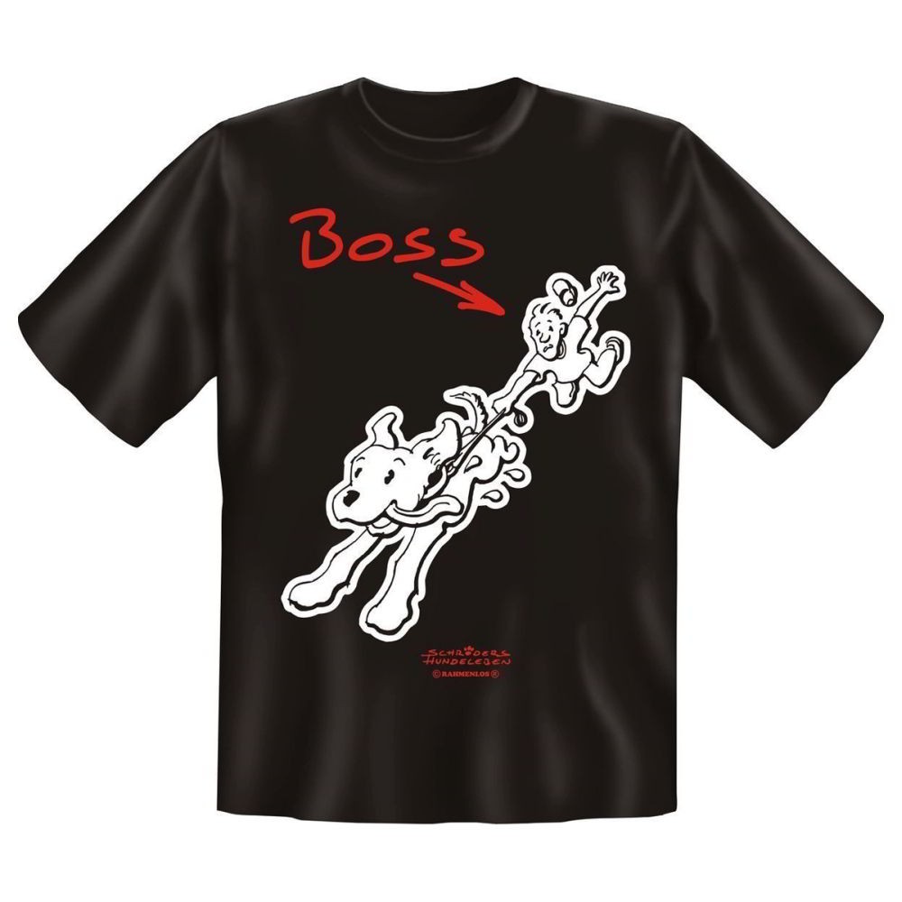 Fun T-Shirt Gassi gehen Herrchen ist Boss