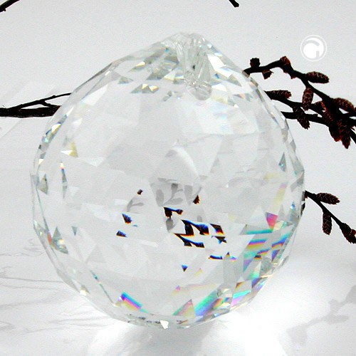 Anhänger Kugel faccettiert Kristallglas