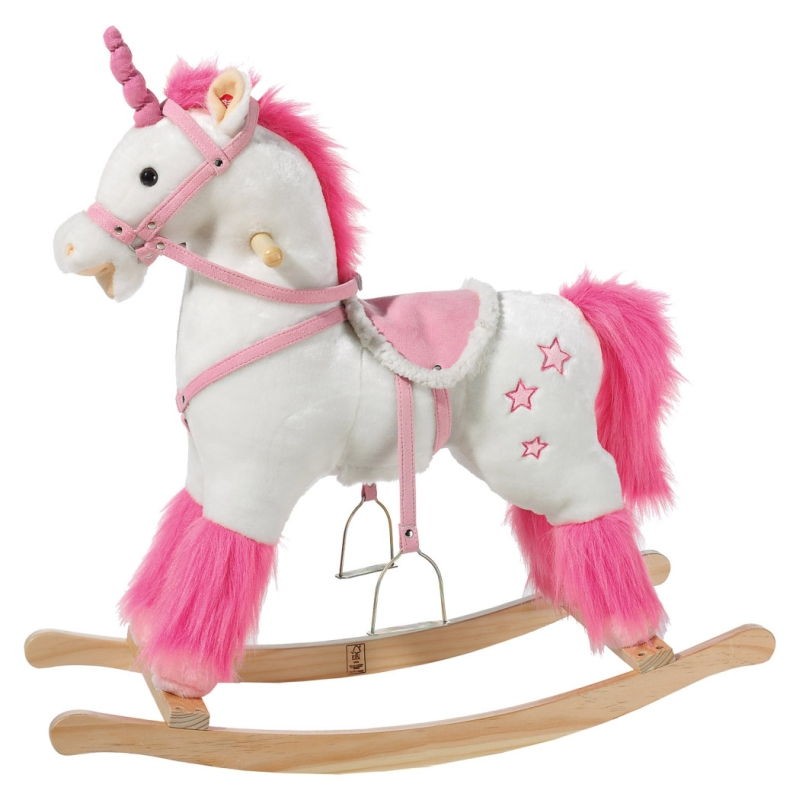Einhorn Schaukel Schaukelpferd mit Stimme 80cm