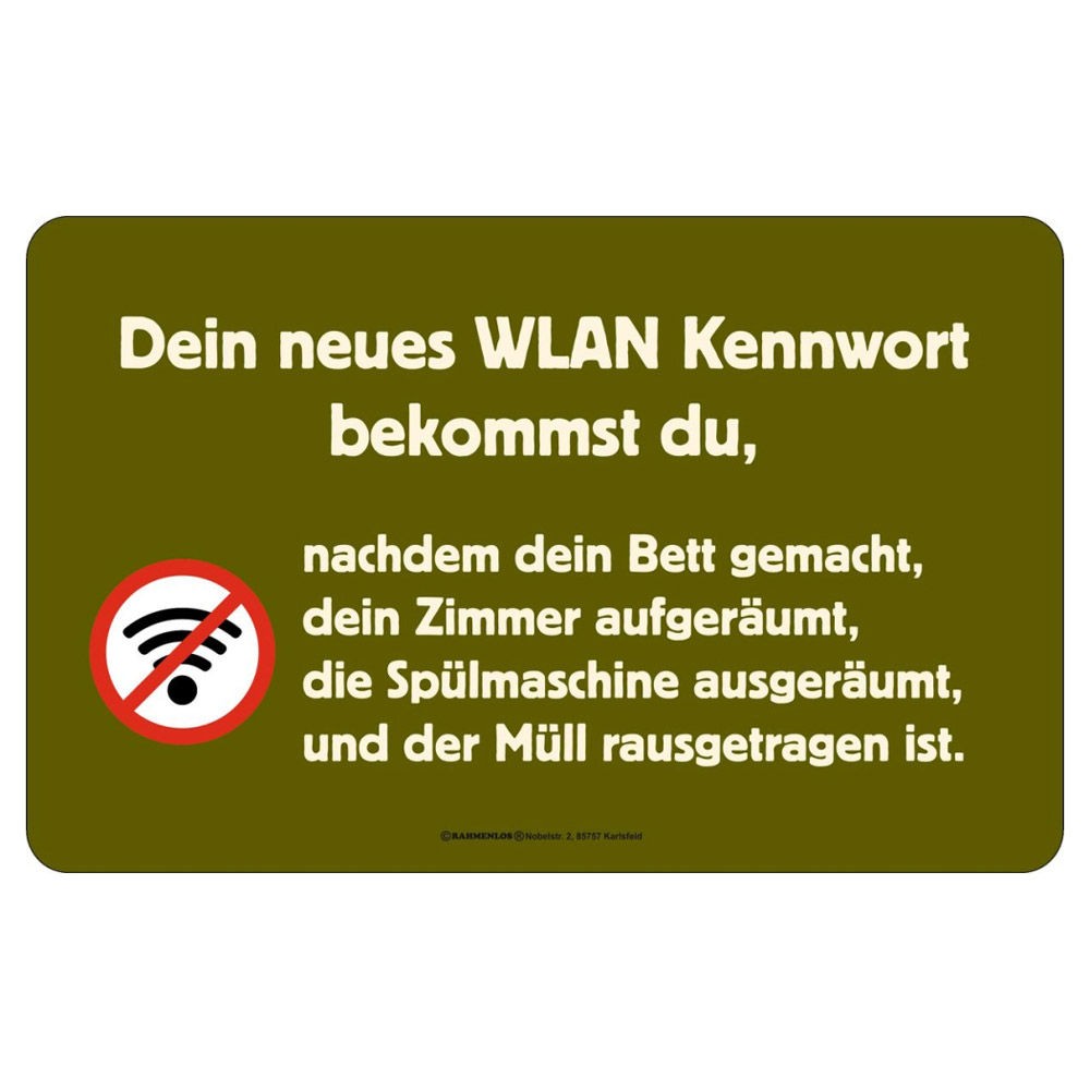 Frühstücksbrettchen Brotzeitbrettchen - WLAN Kennwort