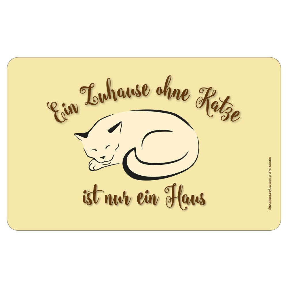 Frühstücksbrettchen Brotzeitbrettchen - Zuhause ohne Katze