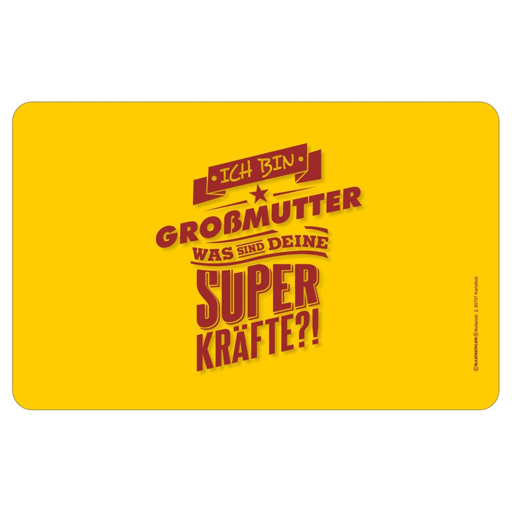 Frühstücksbrettchen Brotzeitbrettchen - Superkräfte Großmutter