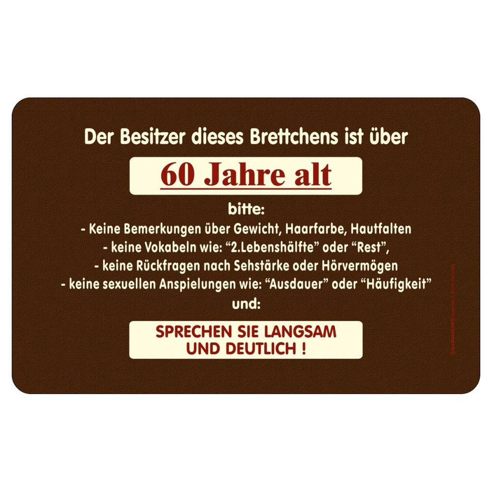 Frühstücksbrettchen Brotzeitbrettchen - Besitzer über 60
