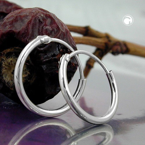 Creolen Ohrringe 13mm glänzend 925 Sterlingsilber