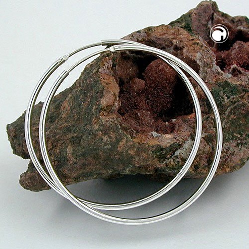 Creolen Ohrringe 44mm glänzend 925 Sterlingsilber