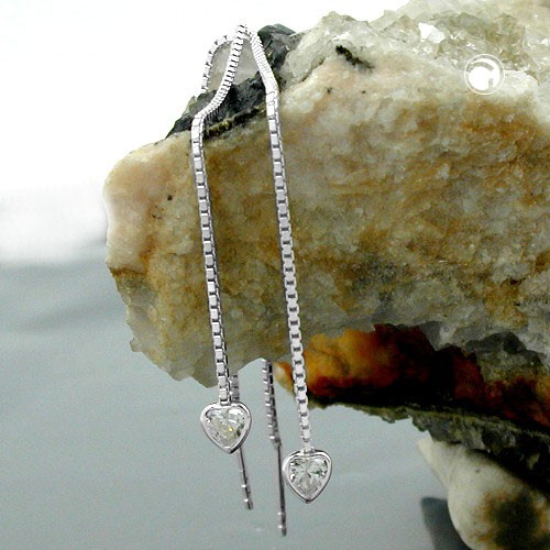 Durchzieher Herz mit Zirkonia 925 Sterlingsilber