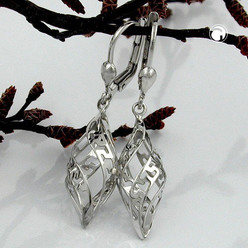 Ohrring Tropfen rhodiniert 925 Sterlingsilber
